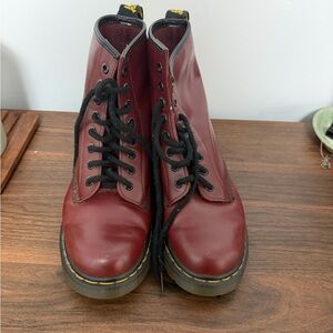 Dr. Martens Men's Cherry Red Leather Boots